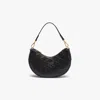 Lacoste Women's Maheki Embossed Leather Half Moon Bag - One Size In Black