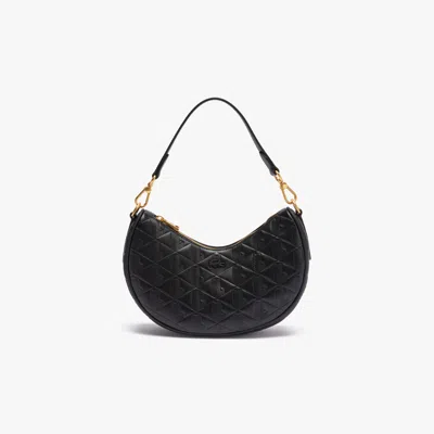 Lacoste Women's Maheki Embossed Leather Half Moon Bag - One Size In Black