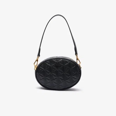 Lacoste Women's Maheki Oval Embossed Leather Bag - One Size In Black