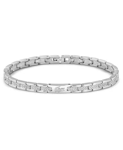 Lacoste Women's Metropole Gold-tone Stainless Steel Crystals Bracelet In Silver