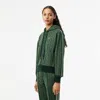 Lacoste Jacquard Monogram Hooded Jacket In Green