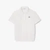 Lacoste Monogram Lace Polo Shirt In White