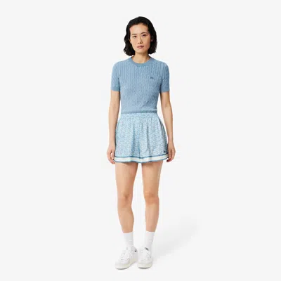 Lacoste Women's Monogram Print Shorts - 32 In Blue