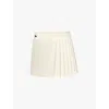 Lacoste Tennis Logo-embroidered Pleated Woven Mini Skirt In Off White