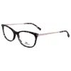 Lacoste Women's 53 Mm Eyeglasses In Black