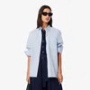 Lacoste Women's Oversized Cotton Poplin Shirt - 38 In Blue