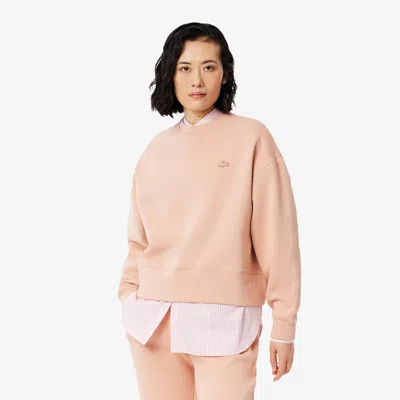 Lacoste Women's Oversized Cotton Sweatshirt - 38 In Beige