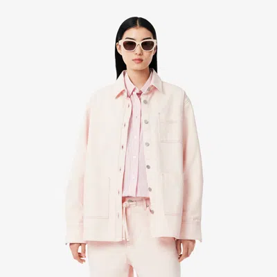 Lacoste Women's Oversized Denim Overshirt - 44 In Pink