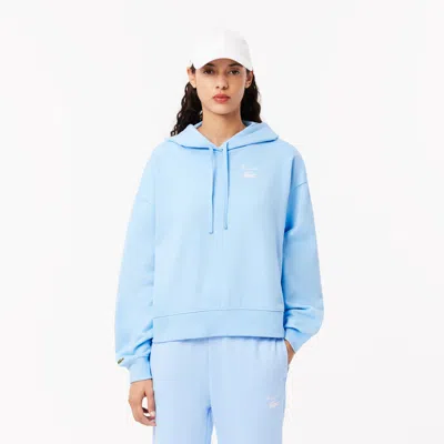 Lacoste Women's Fleece Logo Hoodie - 38 In Blue