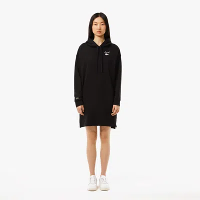 Lacoste Women's Oversized Fleece Sweatshirt Dress - 36 In Black
