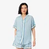 Lacoste Women's Oversized Monogram Print Shirt - 32 In Blue