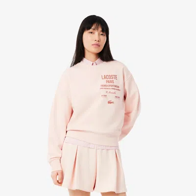 Lacoste Women's Oversized Pleated Print Sweatshirt - 32 In Pink
