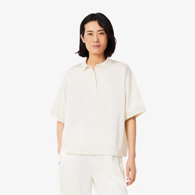 Lacoste Women's Oversized Silky Polo - 36 In Beige