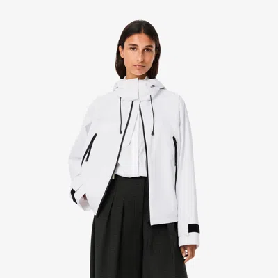Lacoste Women's Oversized Waterproof Hooded Parka - 40 In White