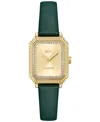 Lacoste Women's Parisienne Green Leather Strap Watch, 28.3 X 20.7mm In Green