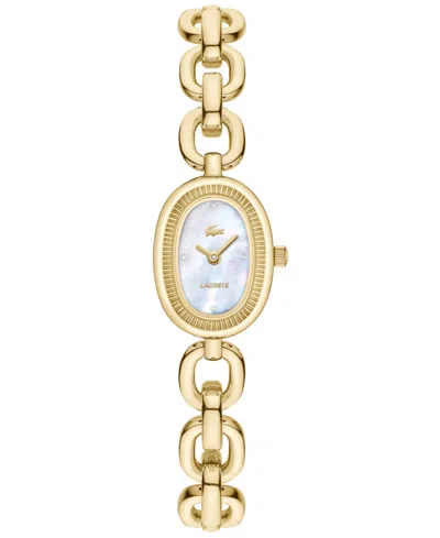 Lacoste Women's Parisienne Quartz Gold-tone Stainless Steel Bracelet Watch 16.8mm In White Mop