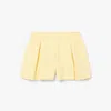 Lacoste Women's Pleated Fleece Shorts - 34 In Yellow