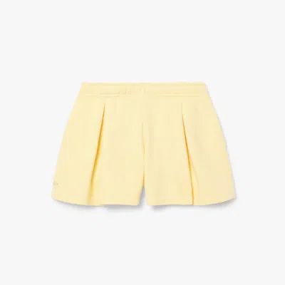 Lacoste Women's Pleated Fleece Shorts - 34 In Yellow