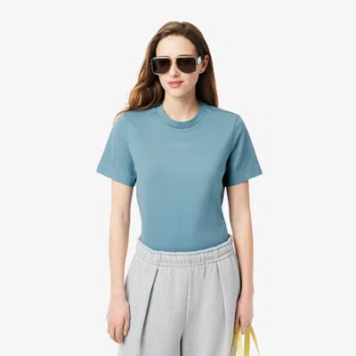 Lacoste Women's Print Cotton T-shirt - 42 In Blue