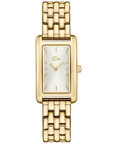 Lacoste Women's Quartz Croisette Gold-tone Stainless Steel Bracelet Watch 19.4mm In Silver Whi