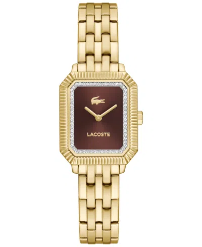 Lacoste Women's Quartz Parisienne Gold-tone Stainless Steel Bracelet Watch 22.8mm In Brown