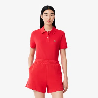 Lacoste Women's Regular Fit Supple Petit Piqué Polo - 34 In Red