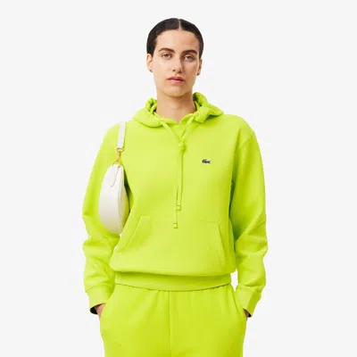 Lacoste Women's Relaxed Fit Piqué Hoodie - 34 In Yellow