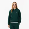 Lacoste Women's Relaxed Fit Piqué Hoodie - 36 In Green