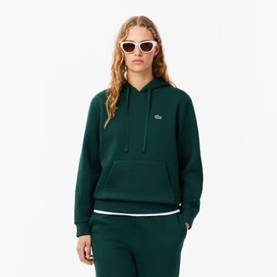 Lacoste Women's Relaxed Fit Piqué Hoodie - 36 In Green