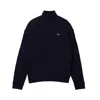 Lacoste Wool Pullover With Traditional Moss Stitch In Black