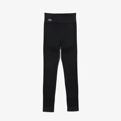 Lacoste Women's Seamless Absorbent Sport Leggings In Black