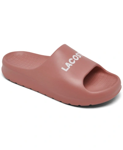 Lacoste Women's Serve 2.0 Slide Sandals From Finish Line In Pink,white