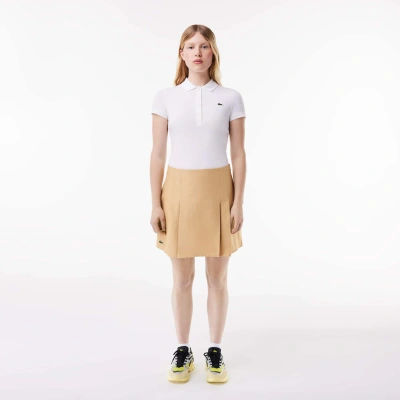 Lacoste Women's Pleated Cotton Skirt - 34 In Beige