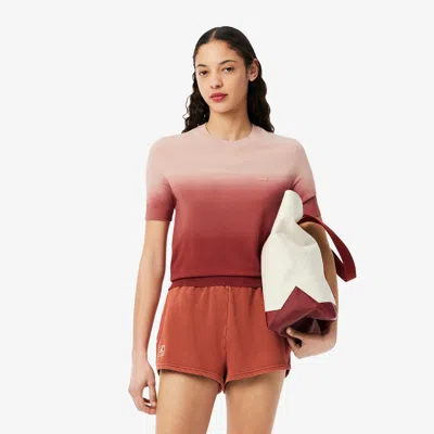 Lacoste Women's Short Sleeve Ombré Sweater - 36 In Multi