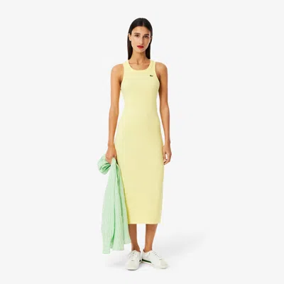 Lacoste Women's Sleeveless Cotton Dress - 40 In Yellow
