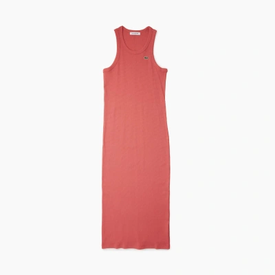 Lacoste Womenâs Sleeveless Organic Cotton Dress - 36 In Pink