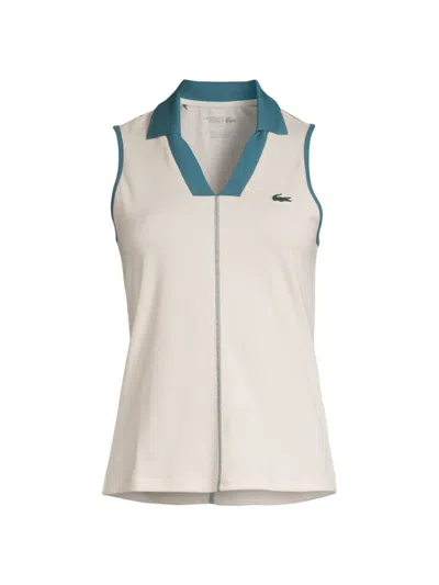 Lacoste Women's Sleeveless Performance Polo In Lapland Hydro