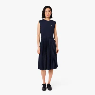 Lacoste Women's Sleeveless Pleated Dress - 32 In Blue