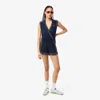 Lacoste Women's Sleeveless Polo Romper - 32 In Blue