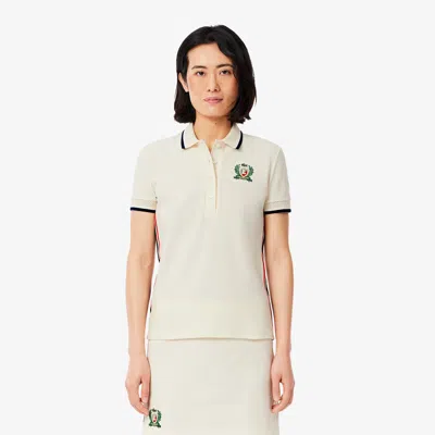 Lacoste Women's Slim Fit Made In France Polo - 38 In Beige