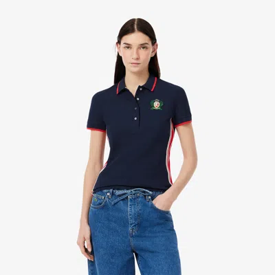 Lacoste Women's Slim Fit Made In France Polo - 42 In Blue