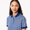 Lacoste Women's Slim Fit Monogram Polo Dress - 32 In Blue