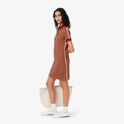 Lacoste Women's Slim Fit Monogram Polo Dress - 44 In Brown