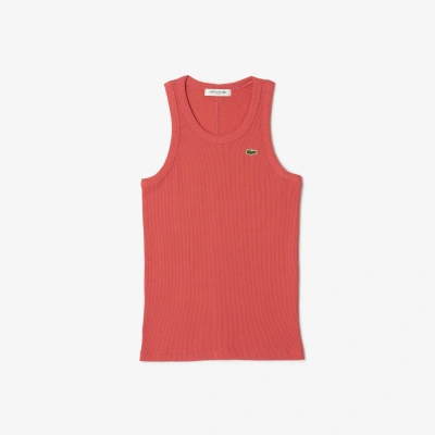 Lacoste Women's Slim Fit Organic Cotton Tank - 44 In Pink