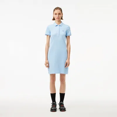 Lacoste Women's Slim Fit Stretch Mini Piqué Polo Dress - 40 In Blue