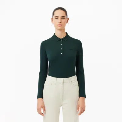 Lacoste Women's Slim Fit L.12.d Stretch Mini Piqué Polo - 32 In Green