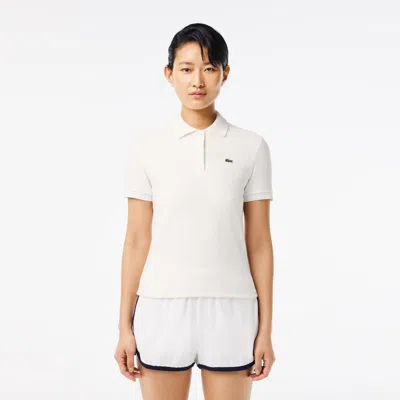 Lacoste Women's Slim Fit Terry Knit Polo - 32 In White