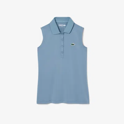 Lacoste Women's Slim Fit Uv Protect Stretch Golf Polo - 44 In Blue
