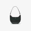 Lacoste Women's Small Chantaco Embossed Leather Half Moon Bag - One Size In Green