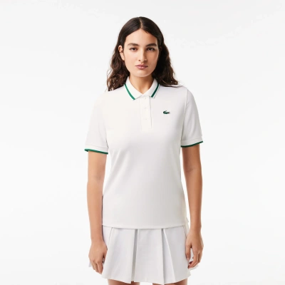 Lacoste Women's Sport Contrast Collar Piquã© Polo - 38 In White